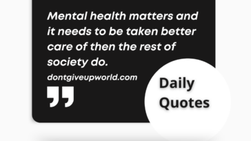 Mental health matters and it needs to be taken better care of then the rest of society do