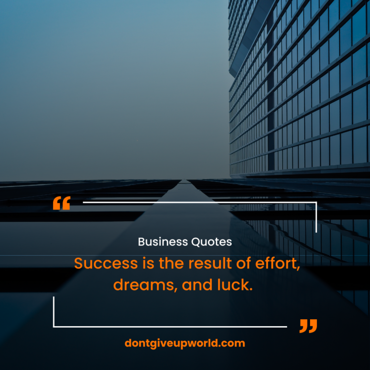 Success is the result of effort, dreams, and luck. (1)